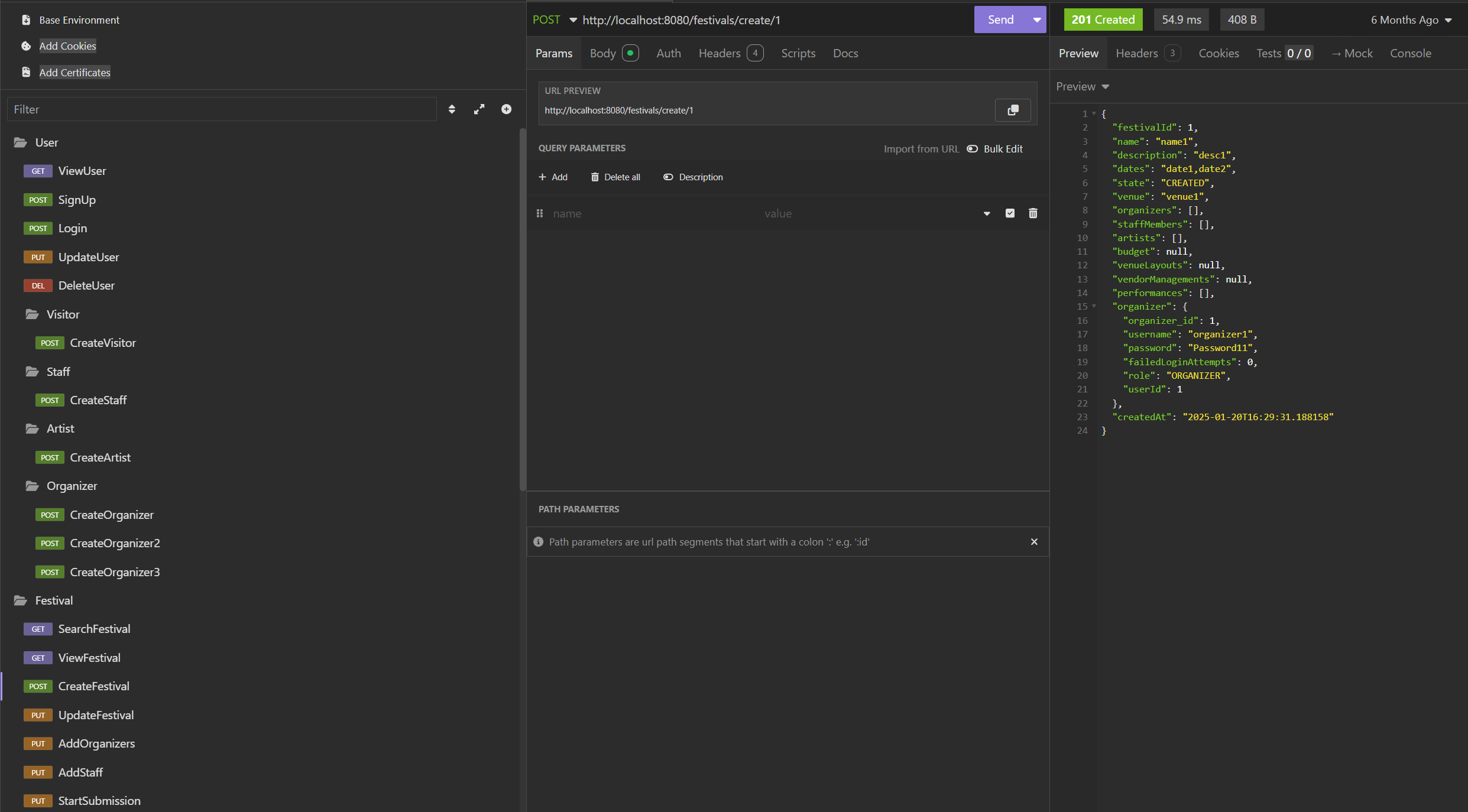 Spring Boot Festival API